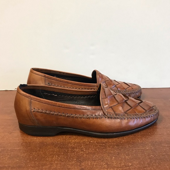 leather woven loafers mens